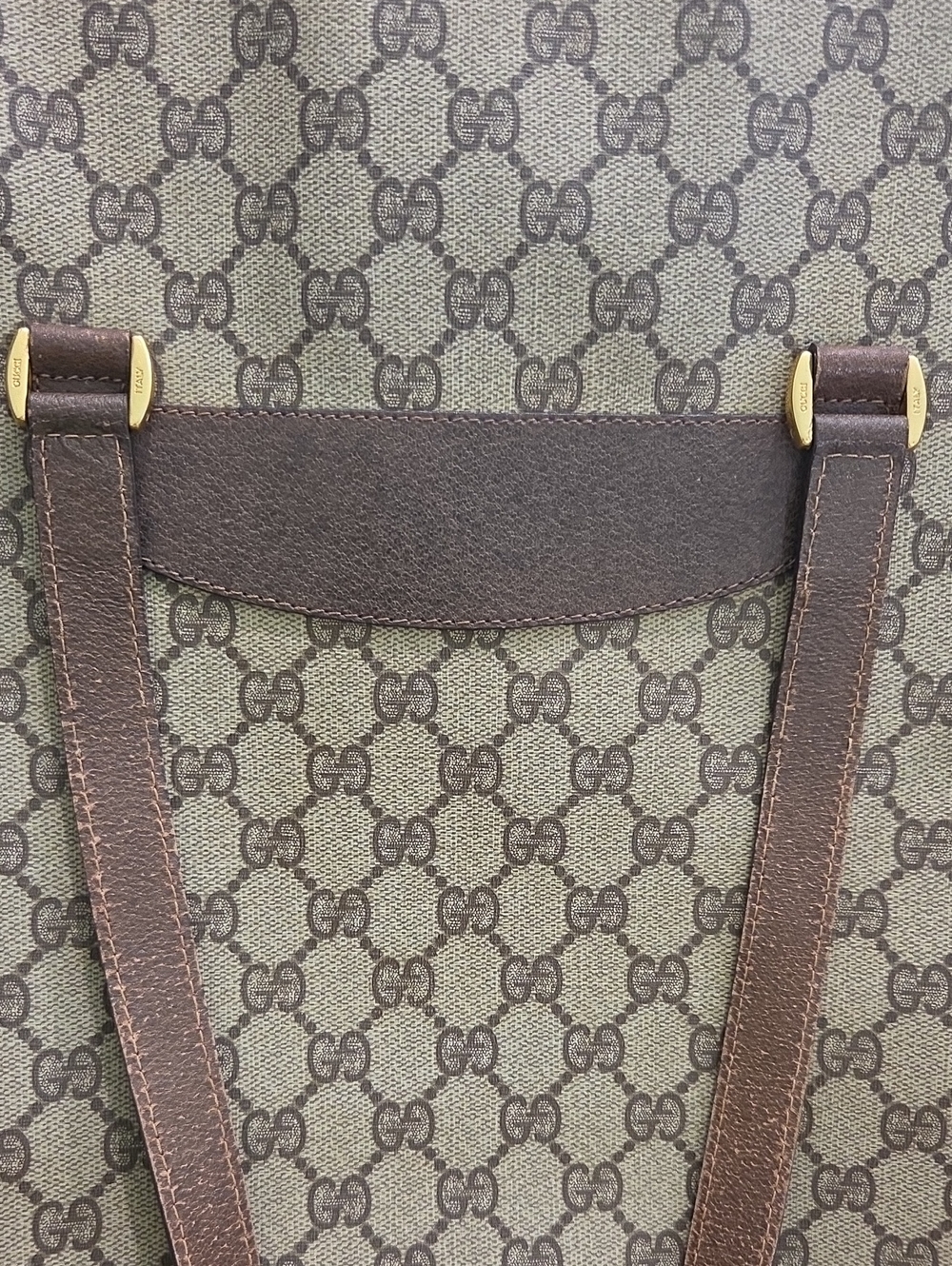 Gucci Beige GG Canvas Tote with Brown Leather and Sherryline- PROJECT - Picture 14 of 14
